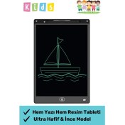 Resim Premium LCD Ekranlı Kalemli Dijital Çizim Tableti Yazı Tahtası Boyama Resim Akıllı Tablet 12 Inc 
