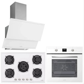 Resim Luno Ankastre Beyaz Set (3420W90CM Davlumbaz + 6502W Fırın + CS5365 Ocak 75 Cm) 