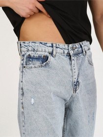 Resim Baggy Diz Yırtık Buz Mavi Jean-buz Mavi - 30 Buz Mavi 