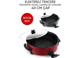 Resim Vesus Elektrikli Tencere, Pizzamatik, Güveç, Gözleme 40 cm Çap Büyük Boy 
