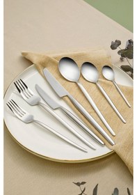 Resim Karaca Elegance Whisper Platin 12 Kişilik 84 Parça Çatal Kaşık Bıçak Takımı 