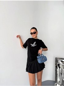 Resim Ge Ticaret Kısa Kol Baskılı T-shirt - Siyah SIYAH 