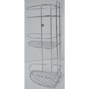 Resim Filamento Paslanmaz Üçlü 300X230X500 Banyo Köşe Çelik Krom Parlaklığı Rafı Şampuanlık Köşelik 