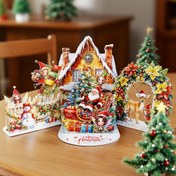 Resim Festive Christmas Pop-Up Greeting Card, Noel Baba ve Elf Tasarımı ile - "Jolly Santa Claus Giving Presents" Teması, Envelope Dahil - Tatil Kutlamaları için Mükemmel, Tatil Greeting Card | Şenlikli Tatil Teması | Renkli İllüstrasyonlar, Noel Greeting Kartları 