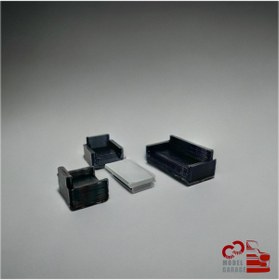 Resim ÜRETİM Ofis Takımı Seti 1/64 Ölçek Diecast Diorama Sergileme Model Araba Için Oyuncak 