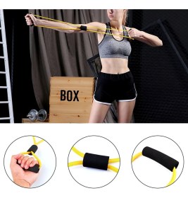 Resim Xnews 8 Şeklinde Direnç Bandı Yoga Plates ve Vücut Geliştirme Egzersiz Bandı 