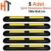 Resim Hayat Trafik 5'li Şerit Sınırlama Butonu 100x15x6 cm Esnek PVC- Set 