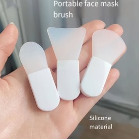 Resim 1 adet/3 adet Silikon Yüz Maskesi Fırçası, Mini Taşınabilir Yüz Maskesi Uygulayıcı, Kokusuz, Elektrikli Olmayan Güzellik Aracı, Çamur Maskeleri ve Kremlerin Düzgün Uygulanması İçin 