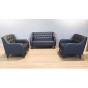 Resim Aryans Siyah Deri Chester Ofis Koltuk Takımı Ofis Koltuğu Büro Koltuk Ve Kanepeleri - 2+1+1 Siyah 