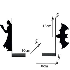 Resim Hobi Demir Sanat Batman Figürlü Dekoratif Metal Kitap Tutucu 