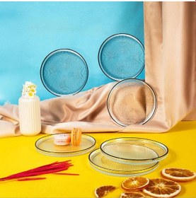 Resim Fecra Loren 6'lı Pasta Tabağı Seti Siyah Fileli 16 Cm 