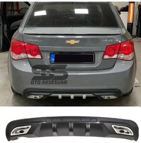 Resim Chevrolet Cruze Difüzör Arka Tampon Eki 2 Egzoz Çıkışlı Siyah 