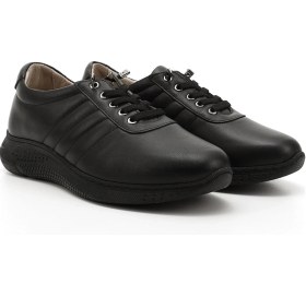 Resim Gönderi(R) Gönderi R Kadın Siyah Bağcıklı Dolgu Taban Hakiki Deri Sneaker Ddza80742215 Siyah 