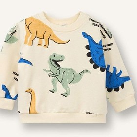 Resim Defacto Dinozor Desenli Sweatshirt Erkek Bebek G8041a526sper135 Ekru-er135 