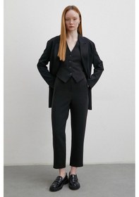 Resim Önü Pensli Skinny Kumaş Pantolon Siyah Siyah 