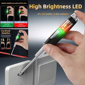 Resim Yüksek Parlaklıkta LED Voltaj Test Cihazı Kalem ile Kızılötesi Hat Kesme Algılama, Kaymaz Üçgen Sap, Yeşil/Kırmızı/Mavi/Ambra Gösterge Işıkları, Ev ve Profesyonel Elektrikçiler için İdeal, Devre Test Aracı | Ergonomik Tasarım | Yüksek Görünürlüklü LED, Elektrik Test Cihazı 