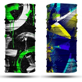 Resim dairaksesuar 2'li Set Bandana Erkek Bandana Kadın Bandana Motosiklet Bandana Boyunluk Balaklava Outdoor 