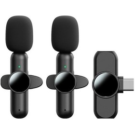 Resim K3 Yeni Model Kablosuz Mikrofon Seti - Gürültü Önleyici 2.4g Tek Alıcılı Mini Mikrofon 