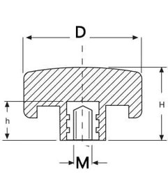 Resim Bakalit Kelebek Sap Dişi 40X28 mm M6X11 