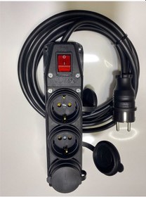 Resim Mutlusan 3'lü Anahtarlı Priz 3x1.5 mm Uzatma 10 MT 