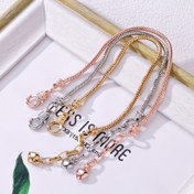 Resim 1 adet 3mm Kalınlığında Bakır Malzemeden Gümüş/Altın/Gül Altın Renkli Boncuklu Yılan Kemik Bileklik Ayarlanabilir Bileklik DIY Bileklik Aksesuarları 