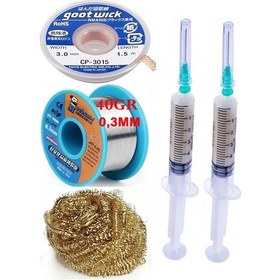 Resim Mechanic /lehim Teli 40gr 0,3mm Lehim Toplama Cp-3015 Emme Teli 3,0mm Havya Ucu Temizleme Teli Set St05 