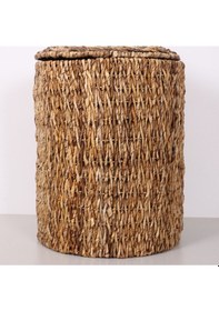 Resim Alanya Doğal Abaka 41x60 Cm Kapaklı Çamaşır Ve Dekorasyon Sepeti Bej 