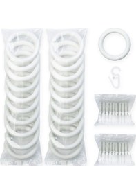 Resim Rustik Perde Halkası Ve Klips Beyaz - 20 Adet 