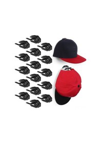 Resim Springsun "16'li Şapka Askısı - Yapışkanlı & Vidalı, Tüm Şapkalar İçin Pratik Duvar Askısı" Siyah 