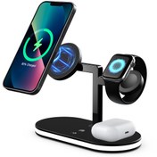 Resim m.tk moveteck 5in1 15w Hızlı Şarj Standı Iphone Watch Gece Lambalı Kablosuz Şarj Istasyonu 