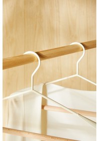 Resim Ocean Home Textile 8'li Ahşap Destekli Omuz Formlu Beyaz Renk Kauçuk Kaplamalı Metal Giysi Askısı 21.5 X 42 X 0.5 Cm Beyaz 