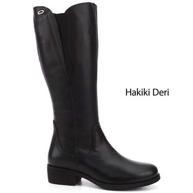 Resim Gönderi(R) Gönderi R Kadın Siyah Fermuarlı Kalın Topuklu Hakiki Deri Çizme Dkzc61346536 Siyah 
