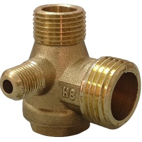 Resim 1 adet Dayanıklı Pirinç Hava Kompresörü Kontrol Valfi, 3 Portlu Erkek Dişli Bağlantı, Metal Yapı, Güç Gerektirmez, Hava Kompresörü Aksesuarı 
