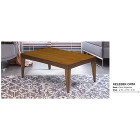 Resim Orta Sehpa Osm Kelebek Model Parlak Ceviz Kayın Ince Torna Retro 