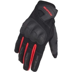 Resim Truck Scoyco Mc-58 Yazlık Motosiklet Eldiveni - Hava Geçirgen Mesh Kumaş - Dokunmatik Uyumlu Kırmızı 