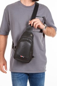 Resim Newish Polo Erkek Bodybag Göğüs Çapraz Çanta ve El Omuz Çantası new130 - Siyah 