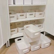 Resim 10'lu Çok Amaçlı Depolama Kutuları, Kozmetik, Atıştırmalıklar, Mutfak, Banyo, Yurt - Ofis Malzemeleri için Dayanıklı Plastik Organizatörler 