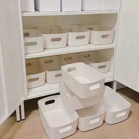 Resim 10'lu Çok Amaçlı Depolama Kutuları, Kozmetik, Atıştırmalıklar, Mutfak, Banyo, Yurt - Ofis Malzemeleri için Dayanıklı Plastik Organizatörler 