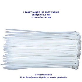 Resim Pemsan Kablo Bağı 2,5x140 Beyaz 100 Adet 