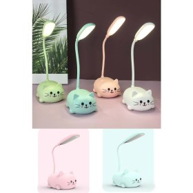 Resim Technosmart Usbli Kedi Figürlü Masa Lambası Hediyelik Gece Lambası Şarj Edilebilir Çocuklar Için 