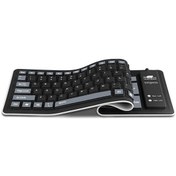 Resim Habby Katlanabilir Silikon Klavye Usb Kablolu Su Geçirmez Klavye Siyah+gri "value":"standart" 
