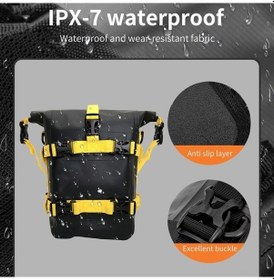 Resim Pazly 8l Tam Su Geçirmez Motosiklet Çantası - Siyah, 37x19x10cm, 8l Kapasite, Omuz/sırt Çantası, Motosiklet Tampon Çerçeve Bağlanabilir Diğer 