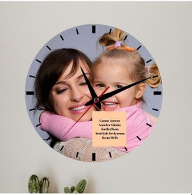 Resim Anneye Hediye Resim Ve Mesajlı Duvar Saati 29121 Çok Renkli 