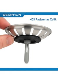 Resim Çöpmak Mutfak Lavabo Sifon Gideri Paslanmaz Metal Tıpa Süzgeci 8 