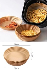 Resim Hilamingo Home 100 Adet Yuvarlak Model Airfryer Pişirme Kağıdı Hijyenik Yağlı Kağıt Havalı Fritöz Pişirme Kağıdı 