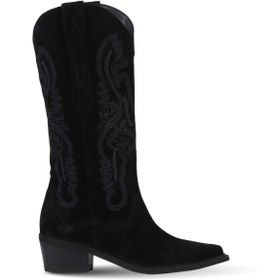 Resim Bueno Shoes Siyah Süet Kadın Topuklu Çizme 39wc1533 