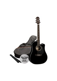 Resim Ashton Spd25Ceq Bk Elektro Akustik Gitar Seti + Kılıf 