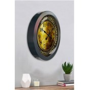 Resim Bahat Salon Ofis Duvar Saati Gri Metal Çerçeve 36 Cm 