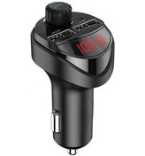 Resim B16 2.4a Çift Usb Şarj Cihazı Araç Bluetooth Vericisi Siyah 