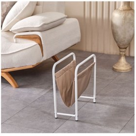 Resim TodekHome Nova Deri Kumaşlı Dergilik, Kitaplık – Metal Çerçeveli Modern Gazetelik 